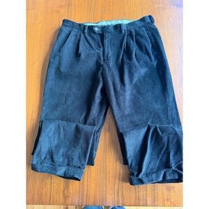 Lauren Ralph Lauren Black Pleated Corduroy Dress Pants - 34x30